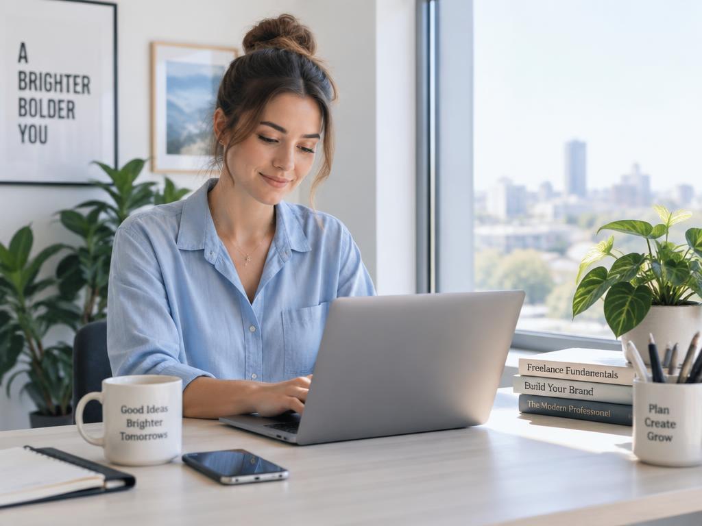 Giovane professionista al lavoro al computer