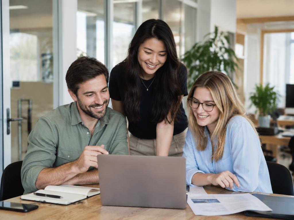 Imprenditore con il suo team in ufficio